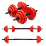 Dumbbells Set Adjustable 20kg Gym Dumbbell & Barbell Pair Bodybuilding Weights