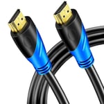 Câble HDMI 4K/60HZ 5m (HDMI 2.0, 18 Gbit/s) Connecteurs Plaqués or Ultra Haut Débit, Retour Audio Ethernet, Compatible avec Blu - Ray, Playstation, Ordinateur Portable, PS34/5, PC, HDTV