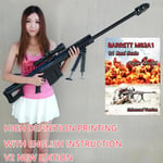 1:1 Scale 145cm Barrett M82a1 Sniper Rifle Diy Paper Models Kids One Size