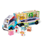 Melissa & Doug PAW Patrol Toy Truck with Alphabet & Number Wooden Building Blocks, Kids Toys for Girls and Boys Age 3+, PAW Patrol Toys for Boys, Kids Play Vehicles Gift for 3 Year Old Boy or Girl