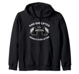 Gym and Weightlifting Shirts, She Lifted Heavily Ever After Zip Hoodie