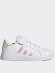 adidas Sportswear Kids Girls Grand Court 2.0 Trainers - White/Iridescent, White/Multi, Size 11 Younger