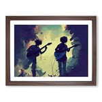 Guitar Rock Band Vol.2 H1022 Framed Print for Living Room Bedroom Home Office Décor, Wall Art Picture Ready to Hang, Walnut A4 Frame (34 x 25 cm)