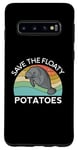 Coque pour Galaxy S10 Save The Floaty Potatoes Manatee Ocean Sea Chubby Retro Swim