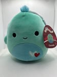 Cascade the Turtle Squishmallow 7.5" Valentines Plush Soft Teal Heart NEW UK