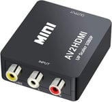 Mini AV RCA CVBS vers HDMI Vidéo Audio Convertisseurs Adaptateur Support 720 1080P pour Caméra, Xbox 360, PS1, PS2, WII, N64, Gamecube, Snes, NES, PSP, Lecteur DVD, VHS
