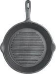 Cast Iron Griddle Pan for Induction Hob, Round, 24 cm, Black