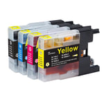 4 Ink Cartridges to replace Brother LC1240Bk LC1240C LC1240M LC1240Y Compatible