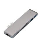 Kurphy USB 3.1 Type-C Hub To HDMI Adapter 4K Thunderbolt 3 USB C Hub with Hub 3.0 TF Reader Slot PD for MacBook Pro/Air