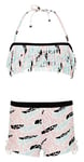 Snapper Rock Girls Bandeau Bikini UV UPF 50+ Cute & Elegant Summer Swimwear for Kids & Teens, White/Black/Pink/Blue, 1-2 years, 86-92cm