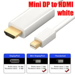 6ft 1.8m Mini Dp To Hdmi Adapter Display Port Cable Male White