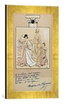 'Encadré Image de Sem "caricature of Coco Chanel (1883–1971) in a Bottle Of Chanel N ° 5, from' Le nouvel monde ', 1923, d'art dans le cadre de haute qualité Photos fait main, 30 x 40 cm, or Raya
