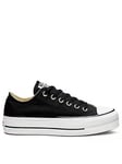 Converse Womens Lift Ox Trainers - Black/White, Black/White, Size 8, Women