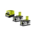 RYOBI Pack 2 batteries 18V One+ 4.0Ah - chargeur rapide 2.0Ah Lithium-ion RC18120-240