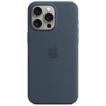 Apple iPhone 15 Pro Max Silicone Case with MagSafe (Storm Blue)