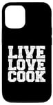 Coque pour iPhone 12/12 Pro Live Kitchen Love Cook Toque de chef 5 étoiles Cuisine