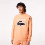 Sweatshirt homme Lacoste col rond imprimé crocodile Taille XL Orange Clair