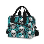 HappyCAT Skull Octopus Lunch Bag Cooler Bag Gothic Insulated Cooler Lunch Box Lunch Tote Bag for Women 5020263