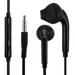 PENCILUPNOSE® BLACK IN EAR EARPHONES HEADPHONES WITH MIC MICROPHONE for IPHONE SAMSUNG HTC HUAWEI XIAOMI SCHOOLS CALL CENTRES ETC.