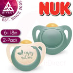 NUK Nature Baby Dummy│Rubber Soother, Pacifier, Binky│6-18 Months│Aqua│2pk│EXU