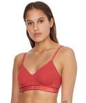 Tommy Hilfiger Womens UW0UW03157 TH Seacell Lightly Lined Bralette Bra - Red Cotton - Size 34C