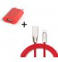 Pack Chargeur Lightning pour IPHONE SE 2020 (Cable Fast Charge + Prise Secteur Couleur USB) APPLE IOS - ROUGE