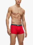 BOSS Bold Design Stretch Cotton Trunks, Pack of 3, Red/Blue/Multi