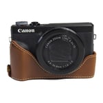 Canon PowerShot G7 X Mark II durable leather case - Brown