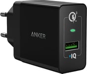 Anker PowerPort+1 w QC 3.0 18 W USB-A laturi (musta)