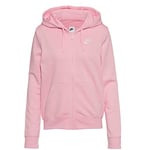 NIKE Women's Sportswear Club Fleece Hoodie for Women Jacket, Med Soft Pink/White