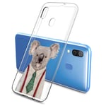 Oihxse Compatible with Samsung Galaxy J8 2018 Case Cute Koala Cartoon Clear Pattern Design Transparent Flexible TPU Anti-Scratch Shockproof Slim Soft Silicone Bumper Protective Cover-A1