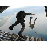 Military 720th Special Tactics Group Air Jump Photo Premium Wall Art Canvas Print 18X24 Inch