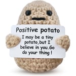 Mini rolig positiv potatis med positivt kort Kreativ ull Inspirerande potatis virkad docka Pigga upp presenter till vänner Fest juldekoration