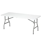 Rootz Trädgårdsbord - Trädgårdshopfällbart bord - Utomhusbord - Pulverlackerad stålstomme - Vit + Grå - 180 cm x 75 cm x 73 cm