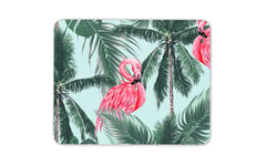 Tropical Pink Flamingo Mouse Mat Pad - Palm Tree Jungle Bird PC Fun Gift #14973