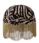 Zebra Päls Lampskärm Ø50cm Brun/Sand med Frans
