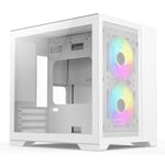 [CLEARANCE] AWD X= Cube Mini White MATX Gaming Case 2x RGB Fan + 6 Port Hub