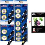 2+8 Cartouches compatibles Canon MG5450 / MG5450S / MG 5450 / MG 5450S + Pack de 20 papiers photos A6 Brillant 230gr