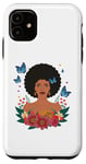 iPhone 11 Woman With Butterflies & Flowers Juneteenth Black History Case