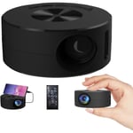 Bärbar Hem Mini USB-projektor för iPhone endast med fjärrkontroll Inbyggd högtalare, ljudport, iOS-telefon iPad-kompatibel