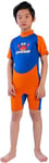 Cressi Women's Smoby Shorty Wetsuit Children s Premium Neoprene 2 mm, Blue/Orange, 1 Years UK