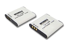 INTENSILO 2x Li-Ion Batterie 770mAh (3.7V) pour caméra Ricoh CX3, CX4, CX5, CX6, PX, WG-4, WG-4 GPS comme NP-150, Li-50B,GB-50.