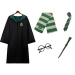 Harry Potter magiska dräkt Slytherin femdelad set vuxen S