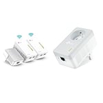 TP-Link CPL 600 Mbps + CPL WiFi 300 Mbps avec Ports Ethernet, Prise CPL Kit de 3, TL-WPA4220T KIT & CPL 600 Mbps avec Prise Intégrée et Ports Ethernet, Prise CPL, TL-PA4015P