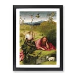 John The Baptist By Hieronymus Bosch Classic Painting Framed Wall Art Print, Ready to Hang Picture for Living Room Bedroom Home Office Décor, Black A3 (34 x 46 cm)