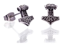Northern Viking Jewelry Stål Korp Thor's Hammare örhängen NVJKK040