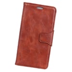 Mipcase Phone Cover for Alcatel 3, Business Wallet Case with Card Slots, Premium Leather Case, Flip Magnetic Closure Anti-fall Phone Cover for Alcatel 3 (Brown)