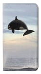 Innovedesire Killer Whale Orca Etui Flip Housse Cuir pour Motorola Moto X4