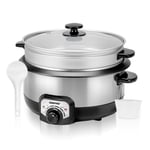 Geepas 1200W 7-in-1 Muticooker 3L Rice Cooker Steamer Non-Stick Inner Pot