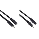 PremiumCord Rallonge de câble jack 2,5 mm, longueur 5 m, prise femelle 2,5 mm, câble d'extension audio auxiliaire, protection de couleur noire Câble rallonge jack 2,5 mm M/F 2 m